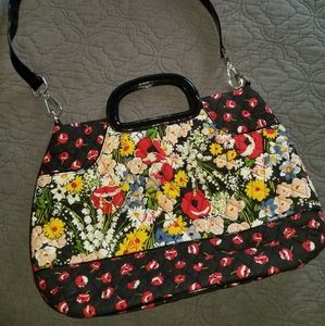 Poppy Fields Black Patent Vera Bradley